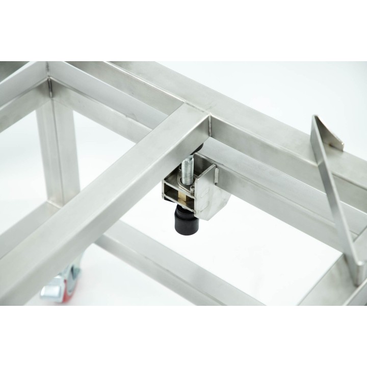 Wózek transportowy do odstojników/urządzeń do kremowania 200l (bez pł. grzewczego), 100l, 150l (z pł. grzewczym), regulowany- W6