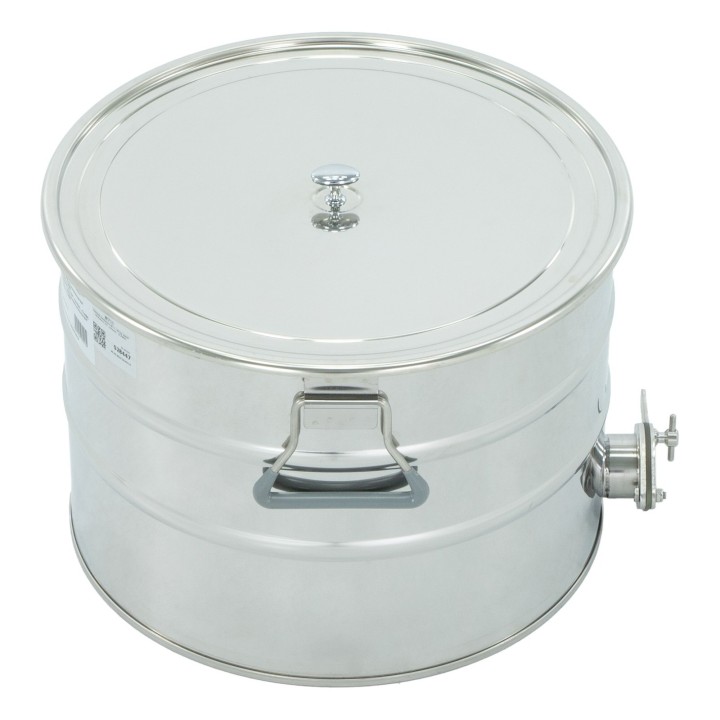Odstojnik nierdzewny 30 l / ~40 kg, zawór nierdzewny 6/4", uchwyty  – CLASSIC