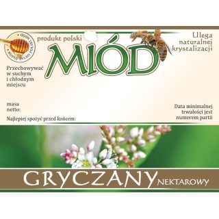Paczka etykiet na miód gryczany (100szt) - wzór E606