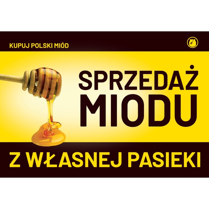 Średnia tablica reklamowa SPRZEDAŻ MIODU Z WŁASNEJ PASIEKI  - wzór TAB2-XL