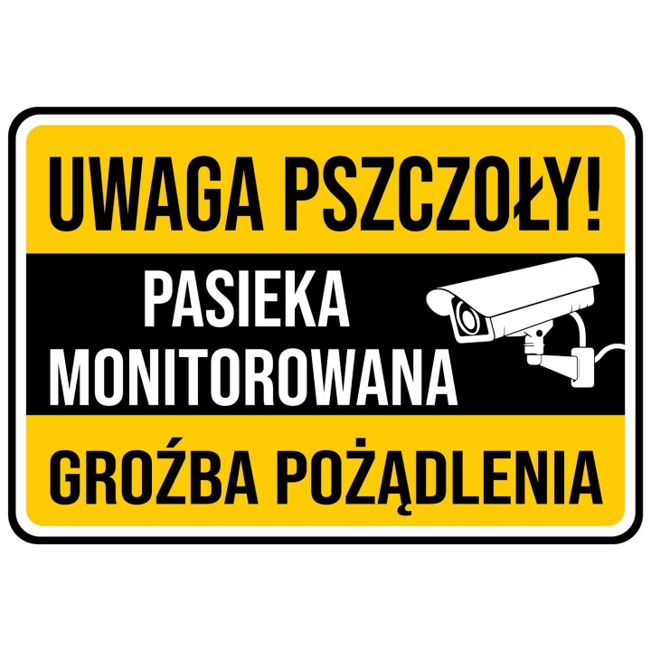 Średnia tablica ostrzegawcza PASIEKA MONITOROWANA  - wzór TAB9-XL