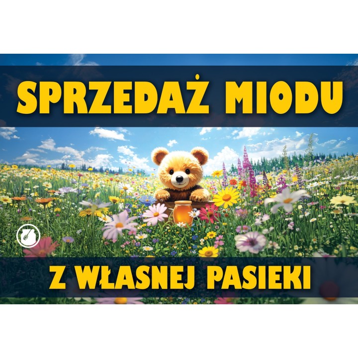 Duża tablica reklamowa SPRZEDAŻ MIODU Z WŁASNEJ PASIEKI - wzór TAB1-XXL
