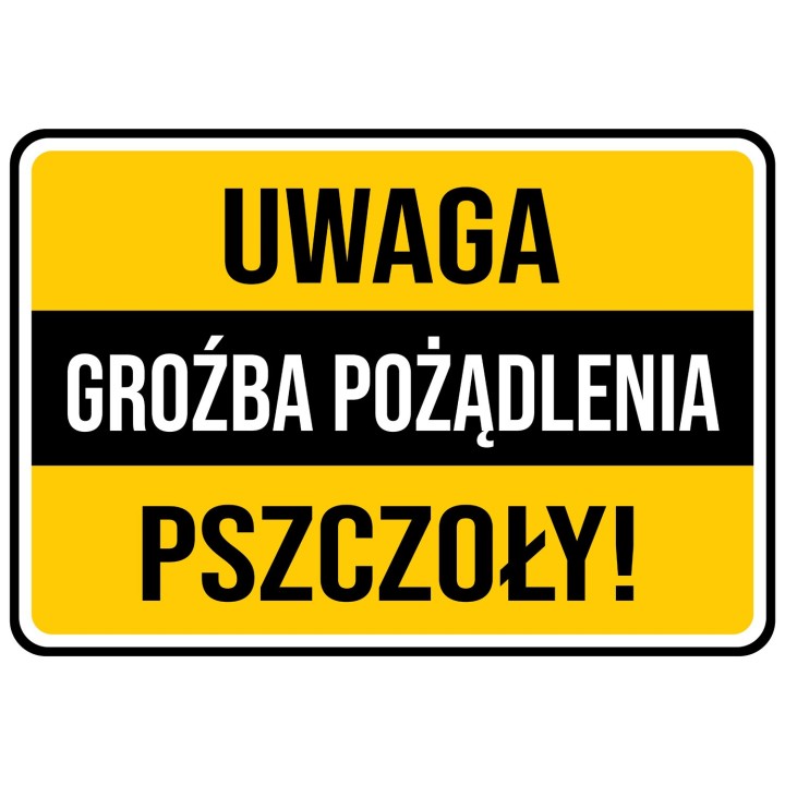 Duża tablica ostrzegawcza UWAGA PSZCZOŁY - wzór TAB8-XXL