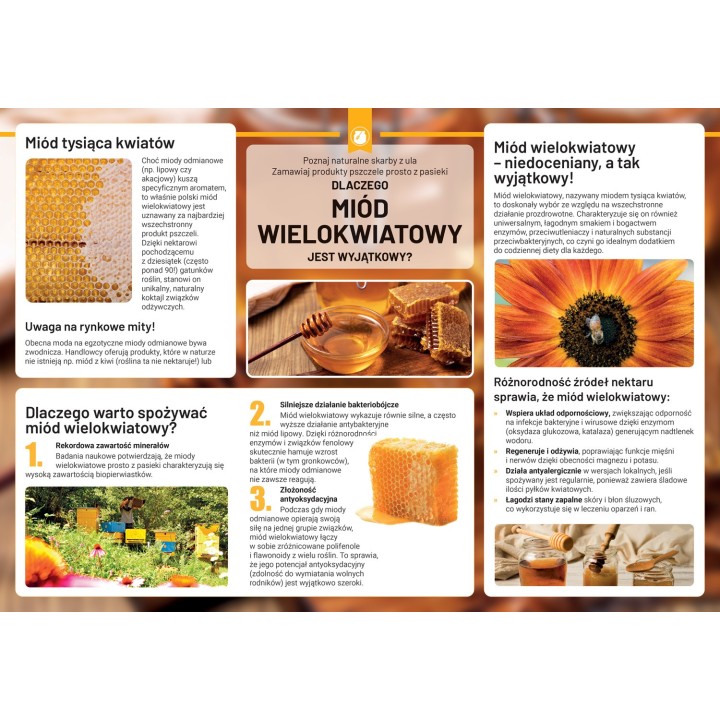 Duża tablica edukacyjna MIÓD WIELOKWIATOWY - wzór TAB93-XXL