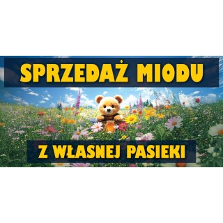 Baner reklamowy (200x100 cm) SPRZEDAŻ MIODU Z WŁASNEJ PASIEKI- wzór BR41-2x1