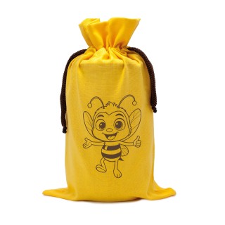 Woreczek ekologiczny żółty Z PSZCZÓŁKĄ na 1 słoik 900 ml (1szt) -  TE5Yn