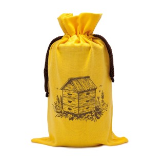 Woreczek ekologiczny żółty Z RUSTYKALNYM ULEM na 1 słoik 900 ml (1szt) -  TE5Yo