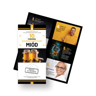 Ulotki 10 POWODÓW,DLA KTÓRYCH WARTO JEŚĆ MIÓD ( 10 sztuk)  - U87