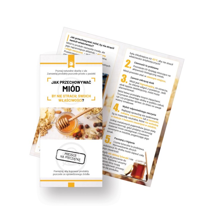 Ulotki JAK PRZECHOWYWAĆ MIÓD ? ( 10 sztuk)  - U95