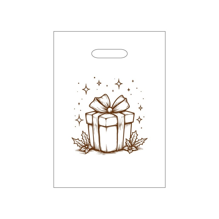 Torba foliowa na 1 słoik 0,9l LDPE 25x35cm "Prezent" (50szt) - LDPE32