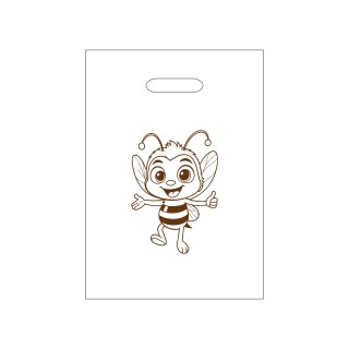 Torba foliowa na 1 słoik 0,9l LDPE 25x35cm "Pszczółka nasza przyjaciółka" (50szt) - LDPE33