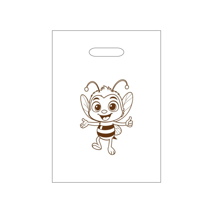 Torba foliowa na 1 słoik 0,9l LDPE 25x35cm "Pszczółka nasza przyjaciółka" (50szt) - LDPE33