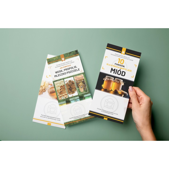 Ulotki 10 POWODÓW,DLA KTÓRYCH WARTO JEŚĆ MIÓD ( 10 sztuk)  - U87