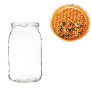 Karton słoików 0,9 litra (48 szt) + nakrętki fi 82 (50 szt) wzór PLASTER MIODU - KA5ND63