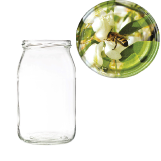 Karton słoików 0,9 litra (48 szt) + nakrętki fi 82 (50 szt) wzór AKACJIA - KA5ND117