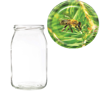 Karton słoików 0,9 litra (48 szt) + nakrętki fi 82 (50 szt) wzór JODŁA/SPADŹ - KA5ND116