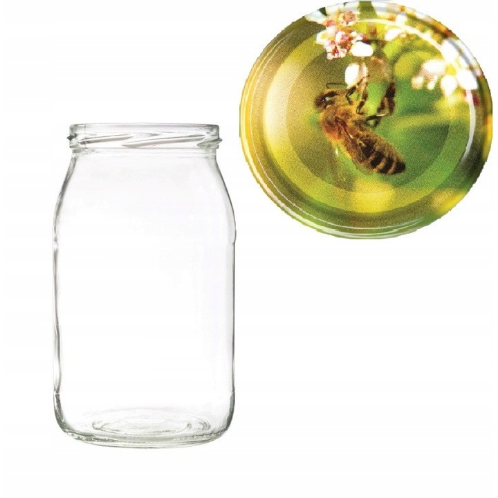 Karton słoików 0,9 litra (48 szt) + nakrętki fi 82 (50 szt) wzór GRYKA - KA5ND114