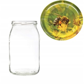 Karton słoików 0,9 litra (48 szt) + nakrętki fi 82 (50 szt) wzór PYŁEK - KA5ND110