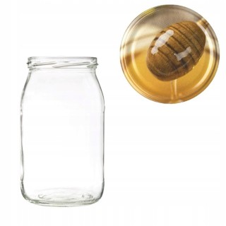 Karton słoików 0,9 litra (48 szt) + nakrętki fi 82 (50 szt) wzór PAŁECZKA MIODU - KA5ND97