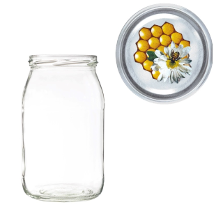 Karton słoików 0,9 litra (48 szt) + nakrętki fi 82 (50 szt) SREBRNE Z PLASTREM - KA5ND93