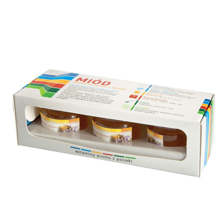 Pudełko na 3 słoiki 35 ml (10szt) - wzór P10C