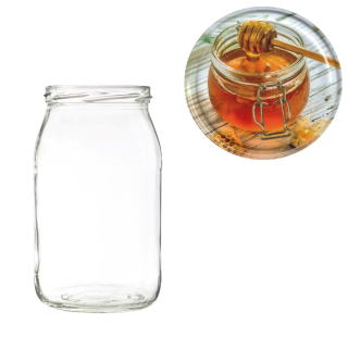 Karton słoików 0,9 litra (48 szt) + nakrętki fi 82 (50 szt) wzór SŁOICZEK MIODU - KA5ND70