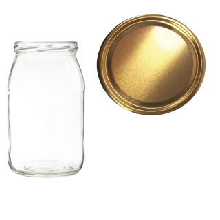 Karton słoików 0,9 litra (48 szt) + nakrętki fi 82 (50 szt) ZŁOTE - KA5ND68