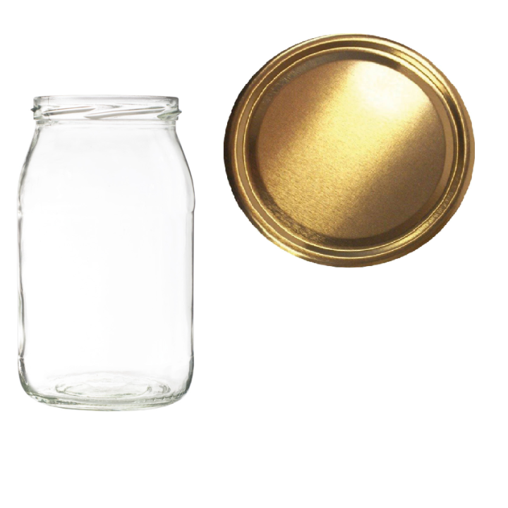 Karton słoików 0,9 litra (48 szt) + nakrętki fi 82 (50 szt) ZŁOTE - KA5ND68