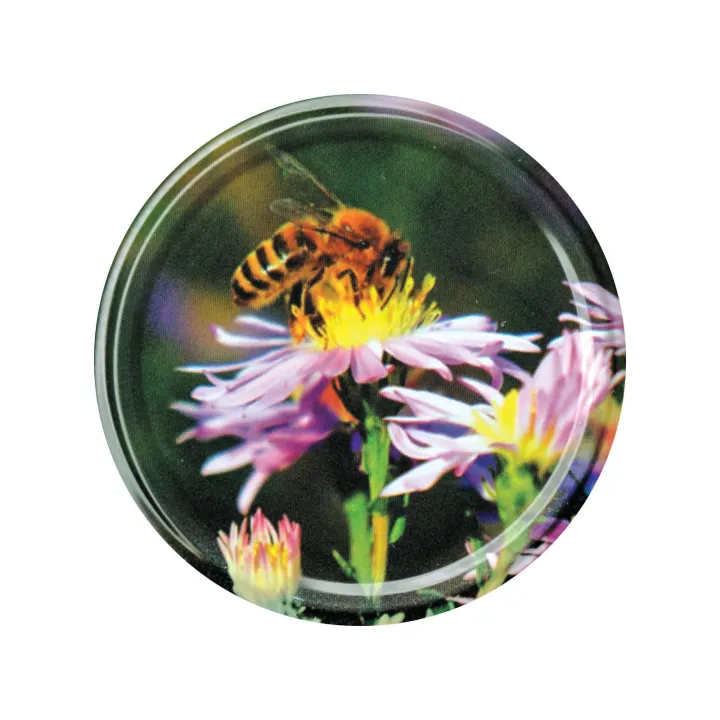 Karton słoików 0,9 litra (48 szt) + nakrętki fi 82 (50 szt) wzór PSZCZOŁA NA KWIATKU - KA5ND65