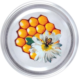 Paczka DUŻYCH nakrętek na słoiki z miodem (50szt) - wzór ND93