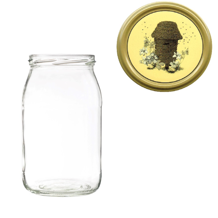 Karton słoików 0,9 litra (48 szt) + nakrętki fi 82 (50 szt) wzór UL - KA5ND38