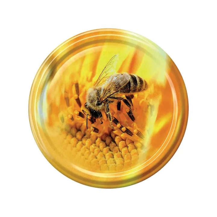 Karton słoików 0,9 litra (48 szt) + nakrętki fi 82 (50 szt) ŻÓŁE Z PSZCZOŁĄ - KA5ND32