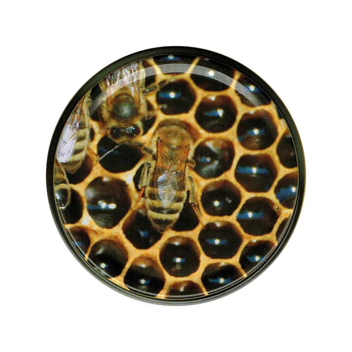 Karton słoików 0,9 litra (48 szt) + nakrętki fi 82 (50 szt) wzór PSZCZÓŁ NA PLASTRZE - KA5ND18