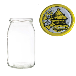 Karton słoików 0,9 litra (48 szt) + nakrętki fi 82 (50 szt) wzór UL - KA5ND16