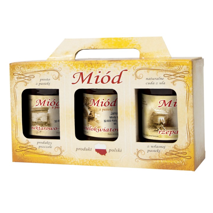 Pudełko na 3 słoiki 315ml (10szt) -  P2F - retro