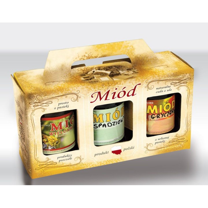 Pudełko na 3 słoiki 315ml (10szt) -  P2F - retro