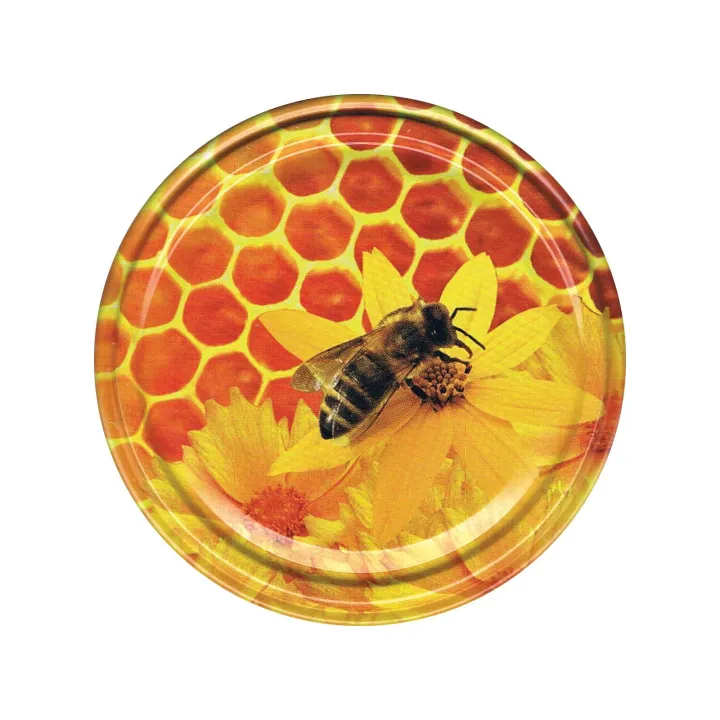 Karton słoików 0,9 litra (48 szt) + nakrętki fi 82 (50 szt) wzór PSZCZOŁA I PLASTER MIODU - KA5ND6