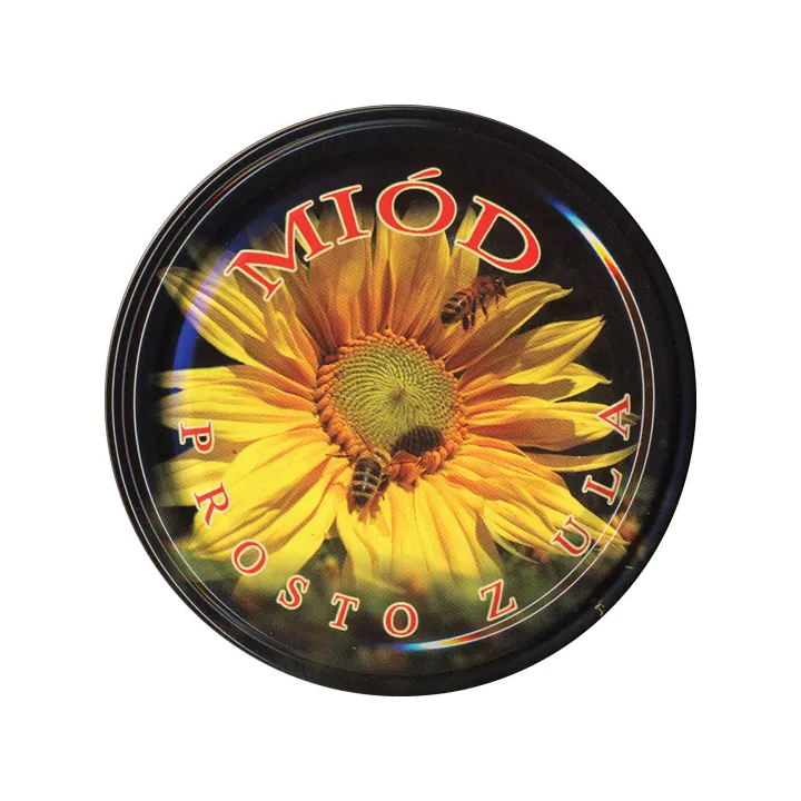 Karton słoików 0,9 litra (48 szt) z grawerem + nakrętki fi 82 (50 szt) czarne z z napisem MIÓD PROSTO Z ULA - KA82ND1