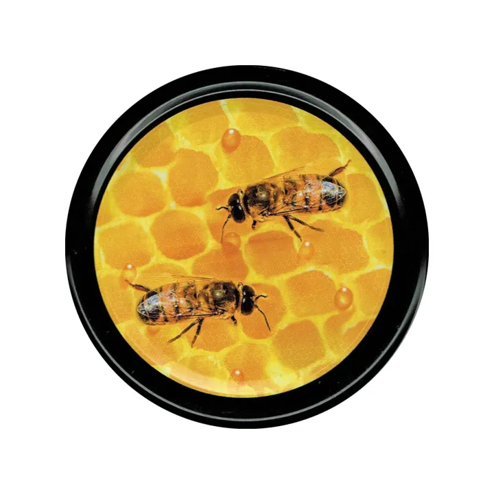 Karton słoików 0,9 litra (48 szt) z grawerem + nakrętki fi 82 (50 szt) wzór PSZCZOŁY - KA82ND71