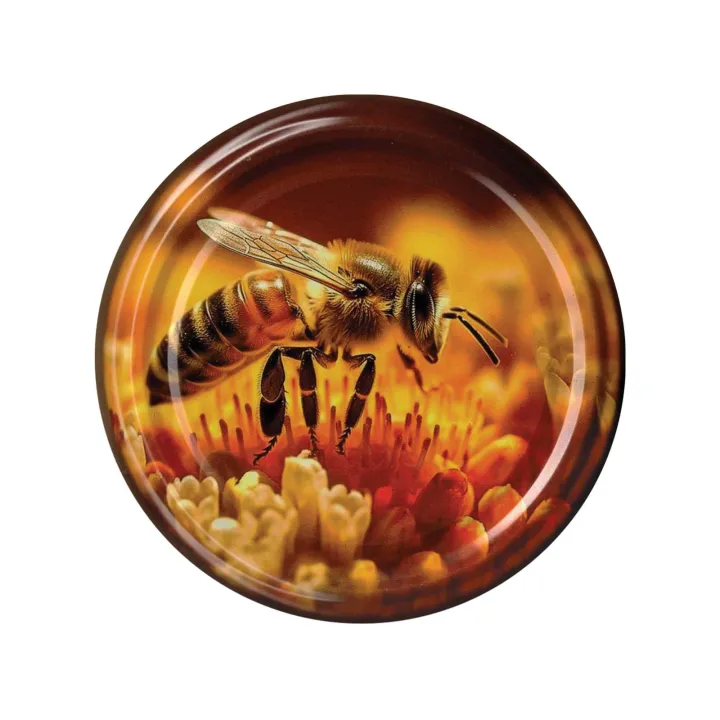 Karton słoików 0,9 litra (48 szt) z grawerem + nakrętki fi 82 (50 szt) wzór DUŻA PSZCZOŁA - KA82ND118