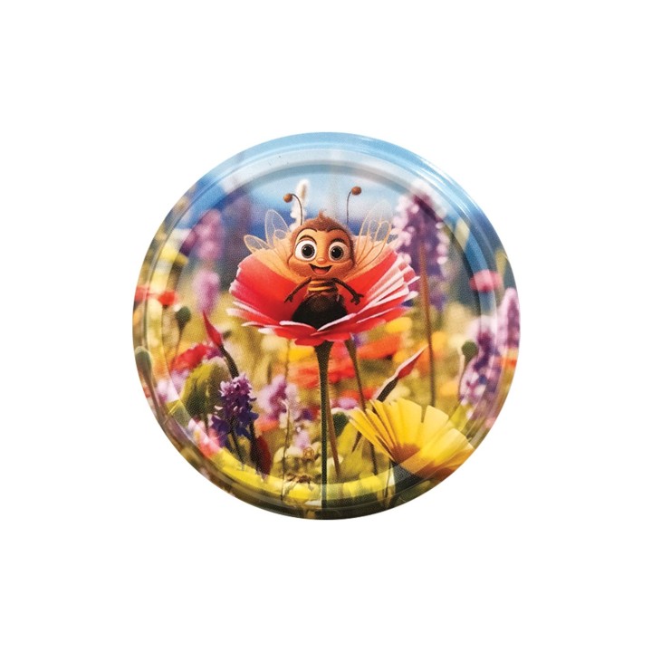 Karton zbiorczy (1200 szt.) małych nakrętek BAJKOWA PSZCZÓŁKA  - wzór KNM108