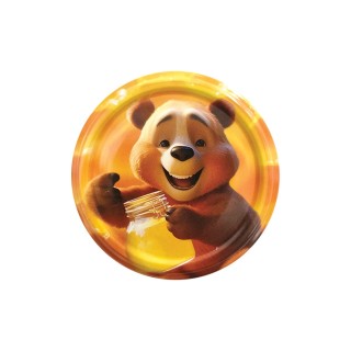 Paczka MAŁYCH nakrętek na słoiki z miodem (50szt) Z MISIEM - wzór NM109