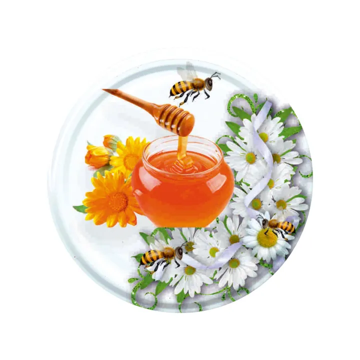 Karton słoików 0,9 litra (48 szt) z grawerem  + nakrętki fi 82 (50 szt) wzór MIÓD - KA82ND42