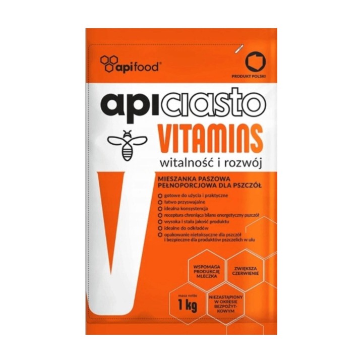 Ciasto pokarm dla pszczół z witaminami- APICIASTO VITAMINS 5x1kg  - API3_5