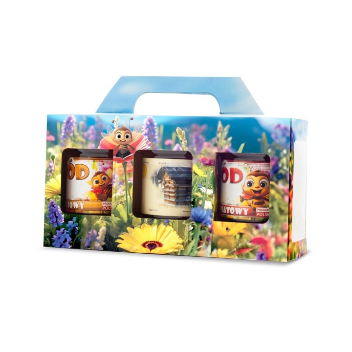 Pudełko na 3 słoiki 315ml (10szt) -  P2M z bajkowym motywem