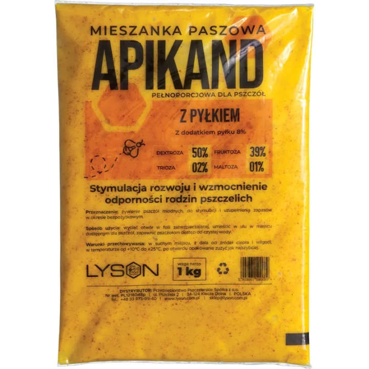 Apikand z pyłkiem - ciasto 1 kg dla pszczół - wzór 3244