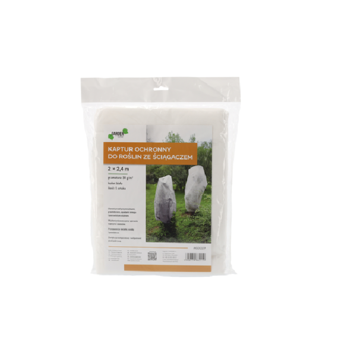 KAPTUR OCHRONNYCH DO ROŚLIN 2 X 2.4 M ZE ŚCIĄGACZEM 30g BIAŁY - AGO2159