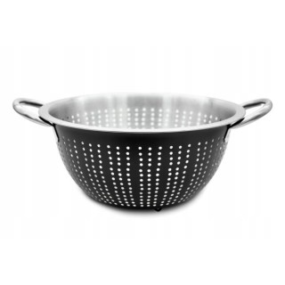 CEDZAK NIERDZEWNY DURSZLAK Z UCHWYTAMI CZARNY 24 CM MH-18-2 - 42197