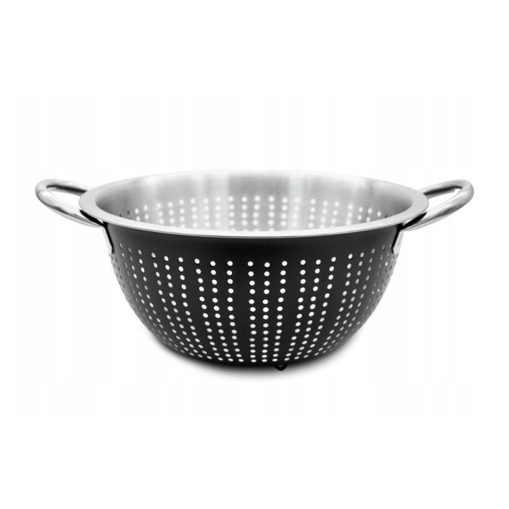 CEDZAK NIERDZEWNY DURSZLAK Z UCHWYTAMI CZARNY 24 CM MH-18-2 - 42197