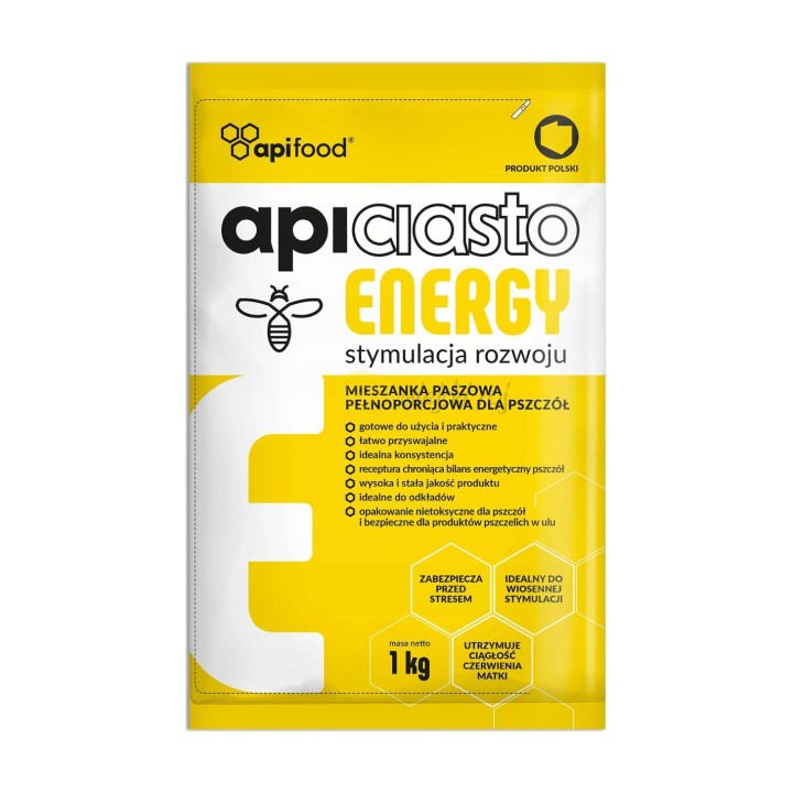 Ciasto pokarm dla pszczół - stymulacja rozwoju - APICIASTO ENERGY 5x 1kg  - API_5